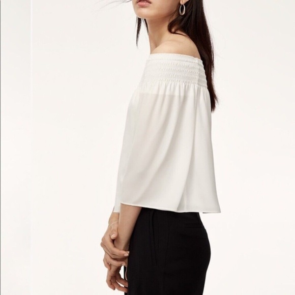 COPY - Aritzia babaton chagall blouse, off the shoulder chiffon blouse (white, … - Picture 6 of 6